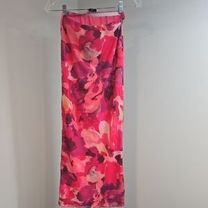 Beginning Boutique Pink and Red Maxi Pencil Skirt Resort Wear
